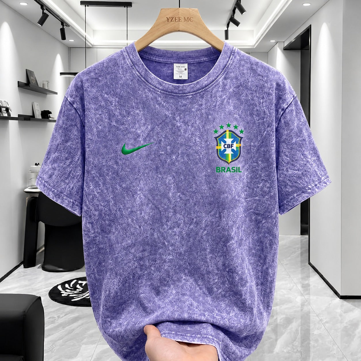 ACID WASH DROP SHOULDER T-SHIRT